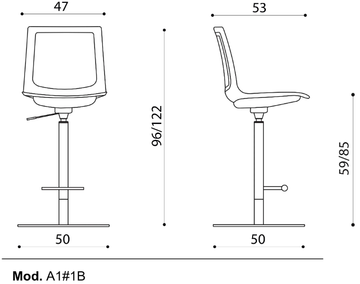 AIRA - Height-adjustable office stool by Ares Line - view 3